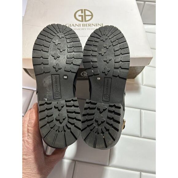 Giani Bernini Brennin Black Buckled Straps Black Ankle Booties NEW Size 6 M Zip - Picture 6 of 8